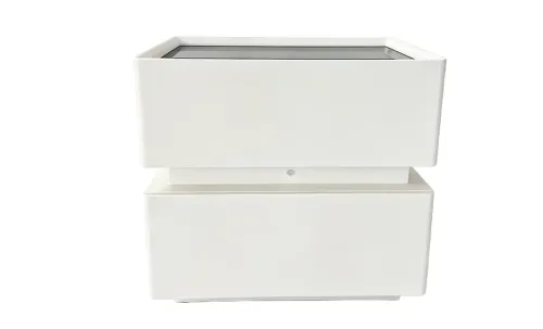 Noptieră Smart Multifuncțională KJN6251 Albă 2 Sertare