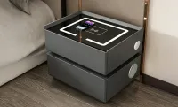 Noptieră Smart Multifuncțională KJN6251 Gri 2 Sertare