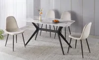 Set Masă Living cu 4 Scaune KJD7180 PANDORA Bej