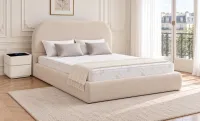 Pat Tapițat cu Somieră Rabatabilă KJB3861, Bej 160x200 
