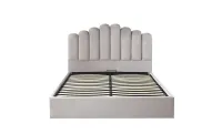 Pat Tapițat cu Somieră Rabatabilă KJB5462, Gri 160x200  9