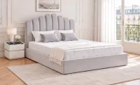 Pat Tapițat cu Somieră Rabatabilă KJB5462, Gri 160x200 