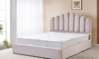 Pat Tapițat cu Somieră Rabatabilă KJB5462, Gri 160x200 