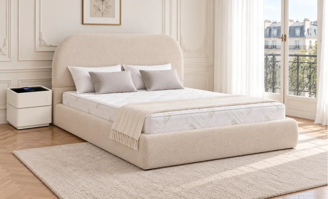 Set KJB3861 cu Saltea Bonell Aloe Vera și Somieră Rabatabilă, 160x200, Bej