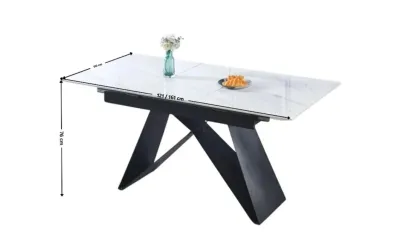 Masa Living  Extensibila Blat Ceramic Alb KJT417