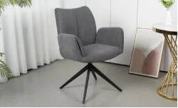 Scaun Living Rotativ KJC77 Gri Închis