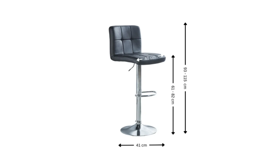 Scaun bar KJC342 Negru 4