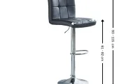 Scaun bar KJC342 Negru 4