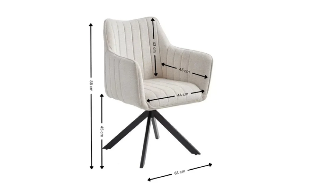 Scaun Living Tapitat KJC385 Bej 1