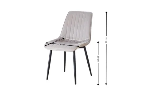 Set 2 Scaune Living Tapițate KJC176 Bej