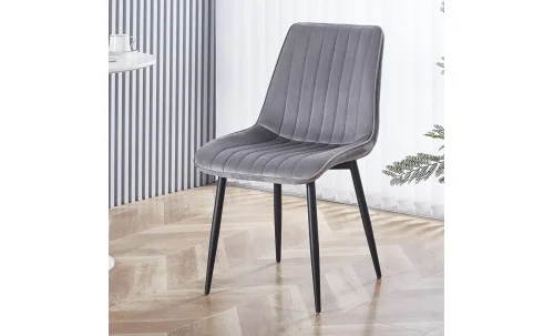 Set Masă Living Extensibilă DTM0101CS Bej cu 4 Scaune Tapițate KJC176 Gri
