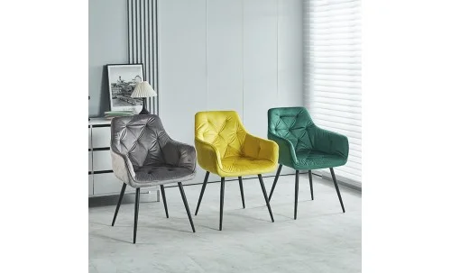 Set 2 Scaune Living Tapițate KJC38 Gri