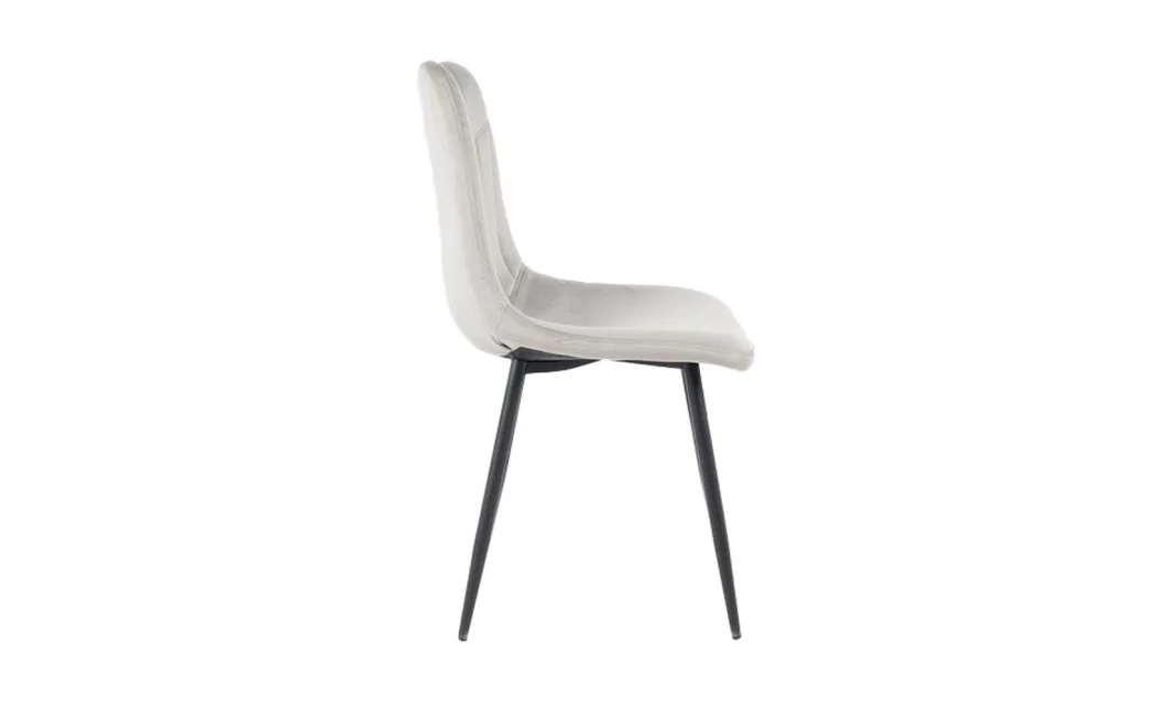 Set Masă Living Extensibilă KJT4711-1 Alb cu 4 Scaune KJC0358 Gri