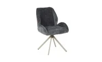 Set Masă Living Extensibilă Bej DTM0405CS Blat Ceramic cu 6 Scaune Rotative DCM0104CS Gri 7