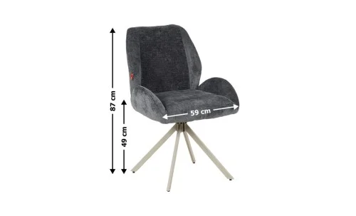 Scaun Living Tapițat DCM0104CS Gri