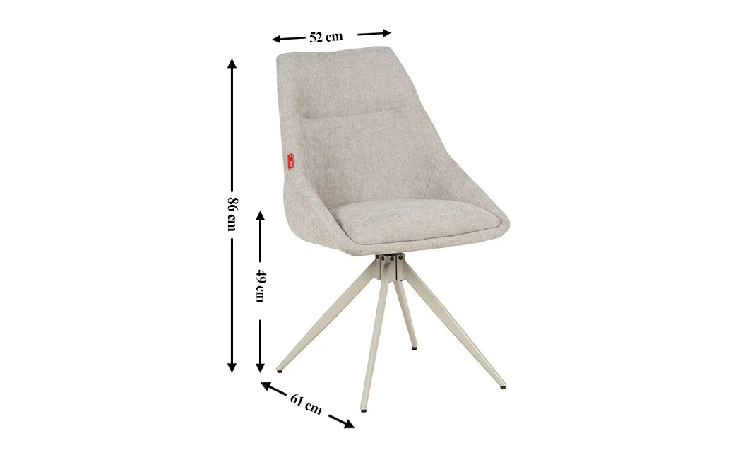 Set Masă Living Extensibilă KJT380 Blat Lucios Alb cu 4 Scaune Rotative DCM0108CS Gri Deschis