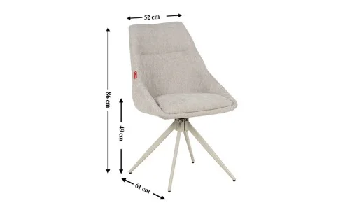 Set Masă Living Extensibilă KJT380 Blat Lucios Alb cu 4 Scaune Rotative DCM0108CS Gri Deschis