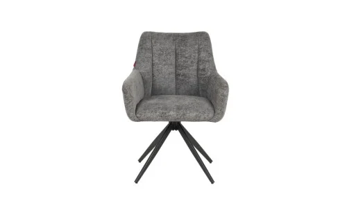 Set Masă Living Extensibilă Blat Ceramic Negru/Auriu DTM0105CS cu 6 Scaune DCM0112AS Gri