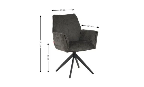 Scaun Living Rotativ DCM0601AS Gri Inchis