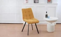 Set Masă Living Extensibilă KJT4711-1 Alb cu 4 Scaune DCM1801CF Muștar 9