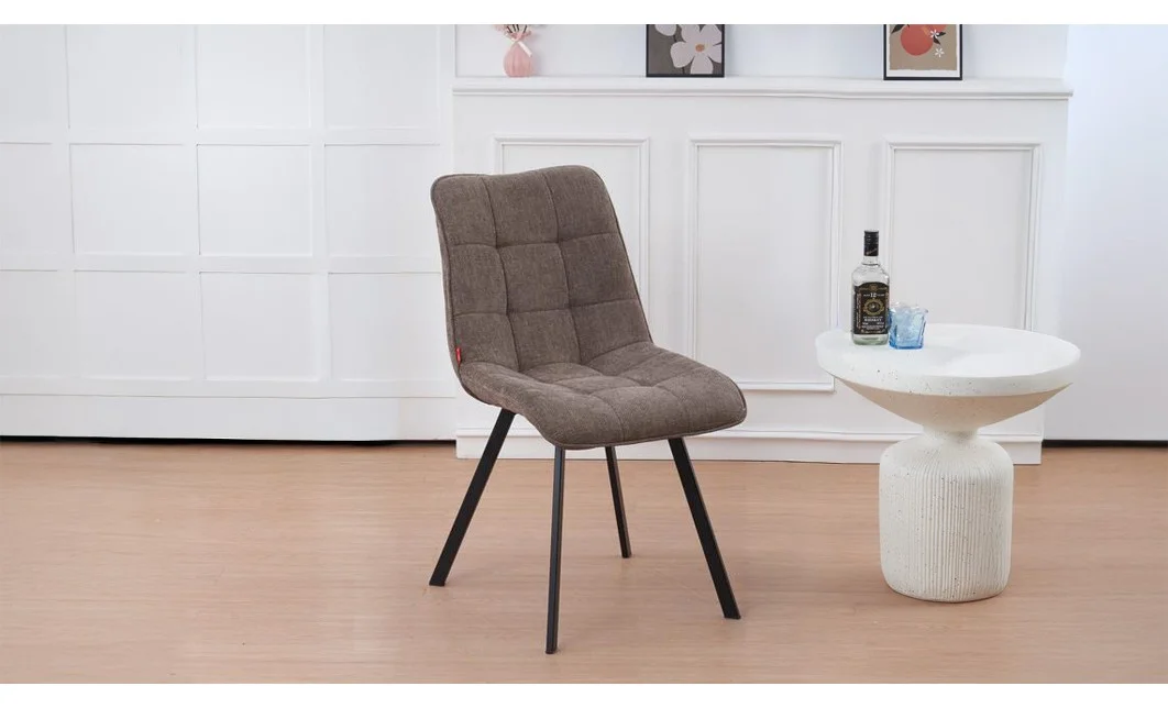 Set Masă Living Extensibilă KJT4711-1 Alb cu 4 Scaune DCM1801CF Maro 9