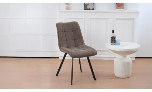 Set Masă Living Extensibilă KJT4711-1 Alb cu 4 Scaune DCM1801CF Maro