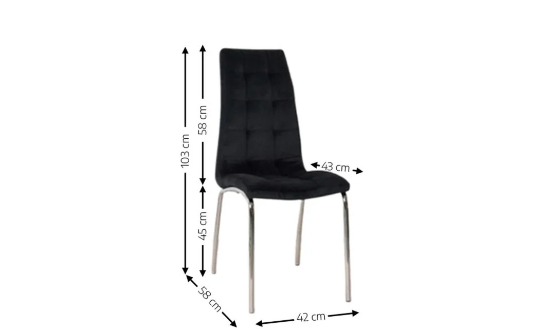Set Masă Living Extensibilă DTM0101 Blat Ceramic Gri cu 4 Scaune Tapițate F630 Negre 5