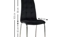 Set Masă Living Extensibilă DTM0101 Blat Ceramic Gri cu 4 Scaune Tapițate F630 Negre 5