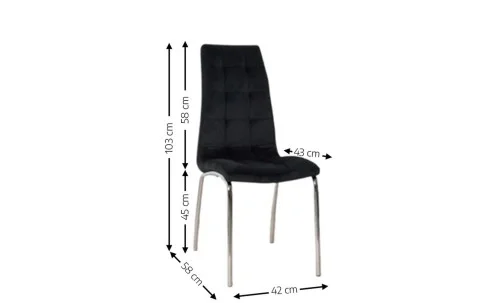 Set Masă Living Extensibilă DTM0101 Blat Ceramic Gri cu 4 Scaune Tapițate F630 Negre