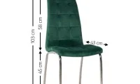 Set Masă Living Extensibilă DTM0101 Blat Ceramic Gri cu 4 Scaune Tapițate F630 Verzi 5