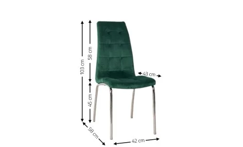 Set Masă Living Extensibilă DTM0101 Blat Ceramic Gri cu 4 Scaune Tapițate F630 Verzi