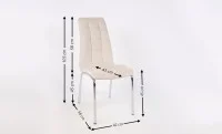 Set Masă Living Extensibilă DTM0101 Blat Ceramic Gri cu 4 Scaune Tapițate F630 Bej