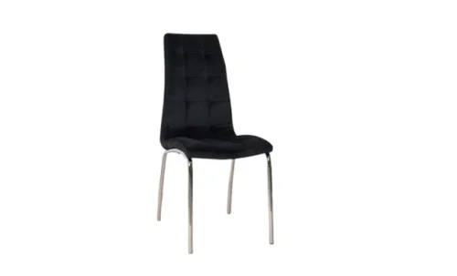 Set Masă Living Extensibilă DTM0101 Blat Ceramic Gri cu 4 Scaune Tapițate F630 Negre