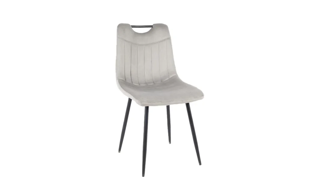 Set Masă Living Extensibilă DTM0101 Blat Ceramic Gri cu 4 Scaune Tapițate KJC0358 Gri