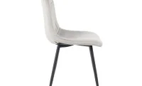 Set Masă Living Extensibilă DTM0101 Blat Ceramic Gri cu 4 Scaune Tapițate KJC0358 Gri