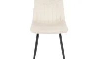 Set Masă Living Extensibilă Blat Ceramic KJT416 Alb-Cappuccino cu 4 Scaune KJC0358 Bej 5