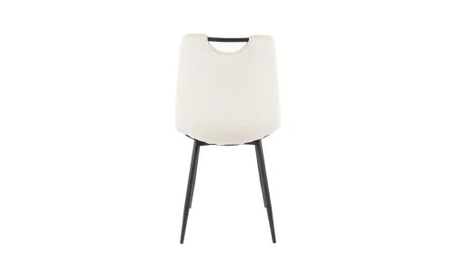 Set Masă Living Extensibilă Blat Ceramic KJT416 Alb-Cappuccino cu 4 Scaune KJC0358 Bej
