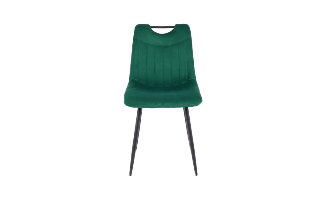 Set Masă Living Extensibilă DTM0101 Blat Ceramic Gri cu 4 Scaune Tapițate KJC0358 Verzi 4