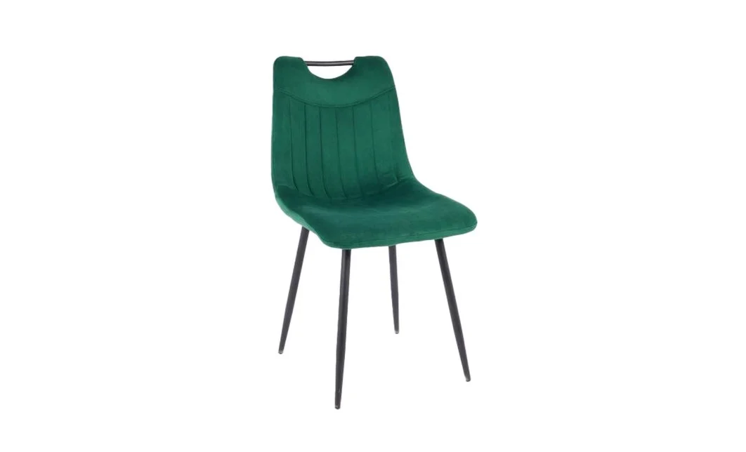 Set Masă Living Extensibilă DTM0101 Blat Ceramic Gri cu 4 Scaune Tapițate KJC0358 Verzi 5
