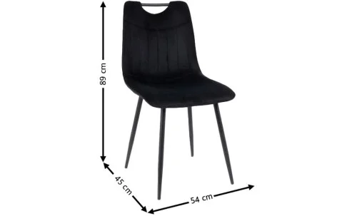 Set Masă Living Extensibilă KJT546 Gri cu 4 Scaune Tapițate KJC0358 Negre