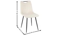 Set Masă Living Extensibilă Blat Ceramic KJT416 Alb-Cappuccino cu 4 Scaune KJC0358 Bej 9