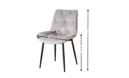 Set Masă Living Extensibilă DTM0101CS Bej cu 4 Scaune KJC0357 Bej