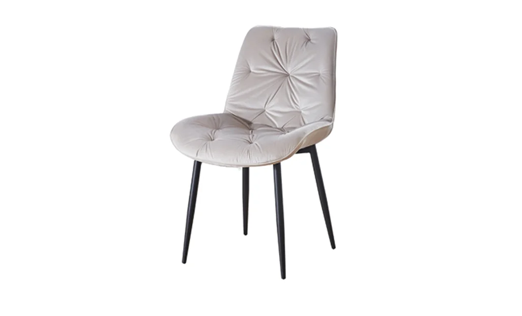 Set Masă Living Extensibilă KJT417 Albă cu 4 Scaune KJC0357 Bej 5