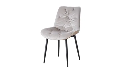 Set Masă Living Extensibilă KJT417 Albă cu 4 Scaune KJC0357 Bej