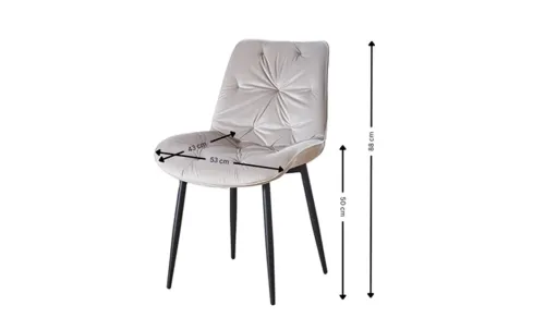 Set Masă Living Extensibilă KJT417 Albă cu 4 Scaune KJC0357 Bej