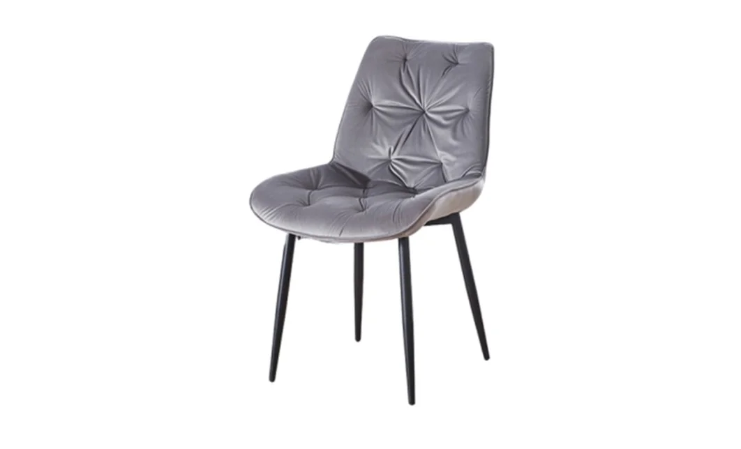 Set Masă Living Extensibilă Blat Ceramic KJT416 Alb-Cappuccino cu 4 Scaune KJC0357 Gri 4