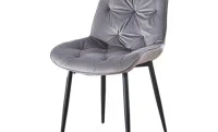 Set Masă Living Extensibilă Blat Ceramic KJT416 Alb-Cappuccino cu 4 Scaune KJC0357 Gri 4