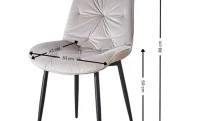Set Masă Living Extensibilă Dobok Gri cu 4 Scaune KJC0357 Bej 5
