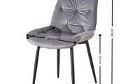 Set Masă Living Extensibilă Blat Ceramic KJT416 Alb-Cappuccino cu 4 Scaune KJC0357 Gri 5