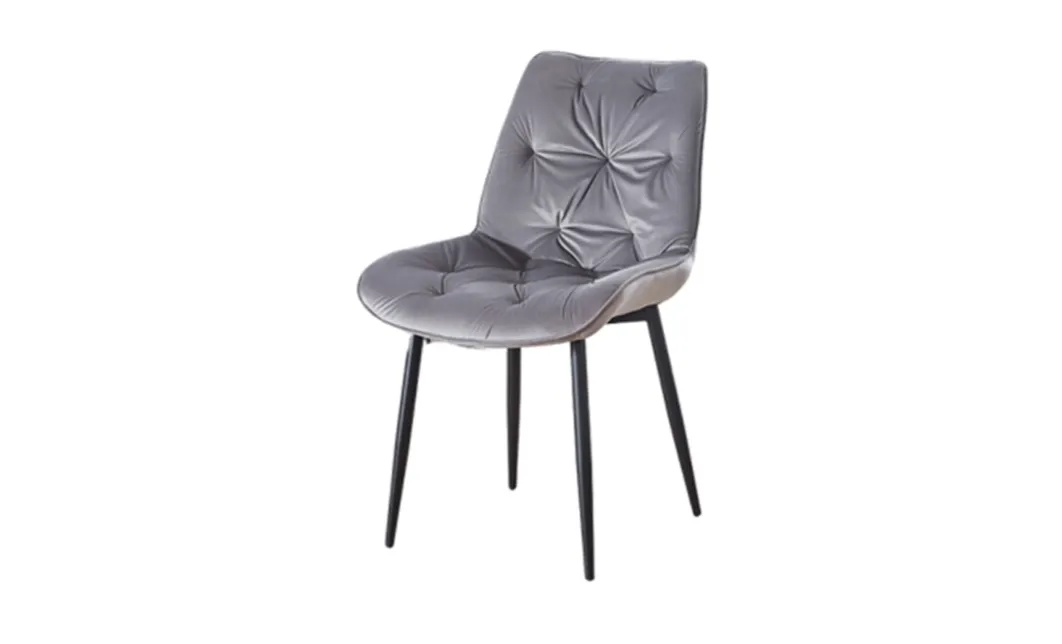 Set Masă Living Extensibilă KJT546 Gri cu 4 Scaune Tapițate KJC0357 Gri
